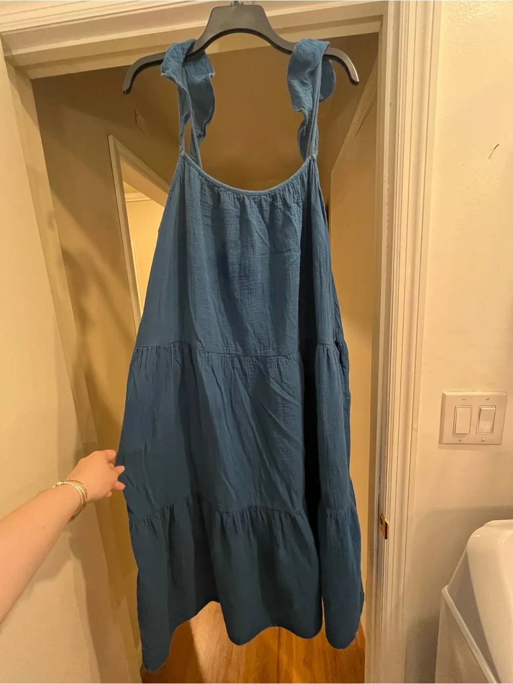 Blue Ruffled Strap J Crew Sundress